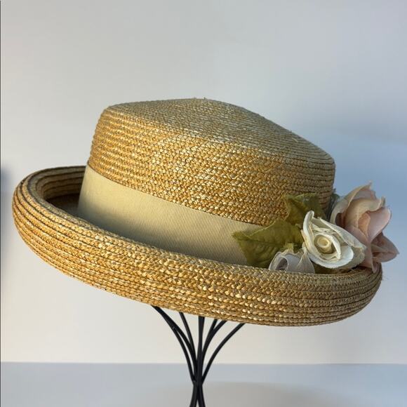 Vintage Liz Claiborne Natural Straw Hat - Picture 4 of 8